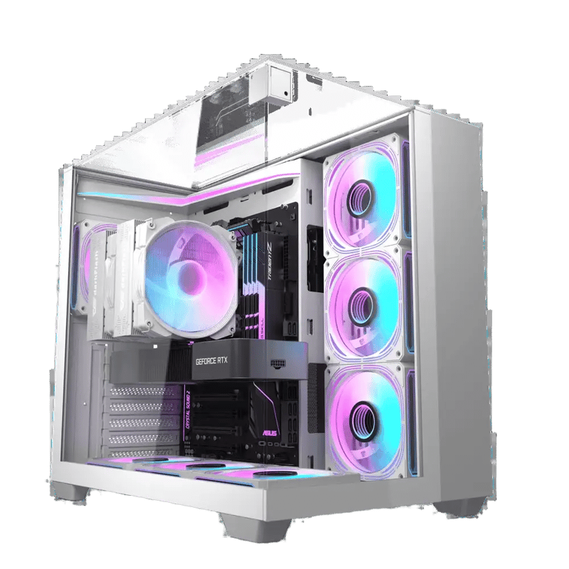 DarkFlash TH285 Mid-Tower ATX Case White Tempered Glass - 7