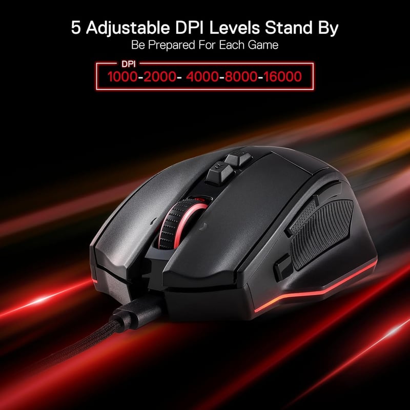 Redragon M813 RGB Gaming Mouse 16000 DPI Wired - 6
