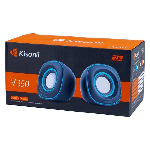 Kisonli V350 Mini Speakers Black USB Wired - 2