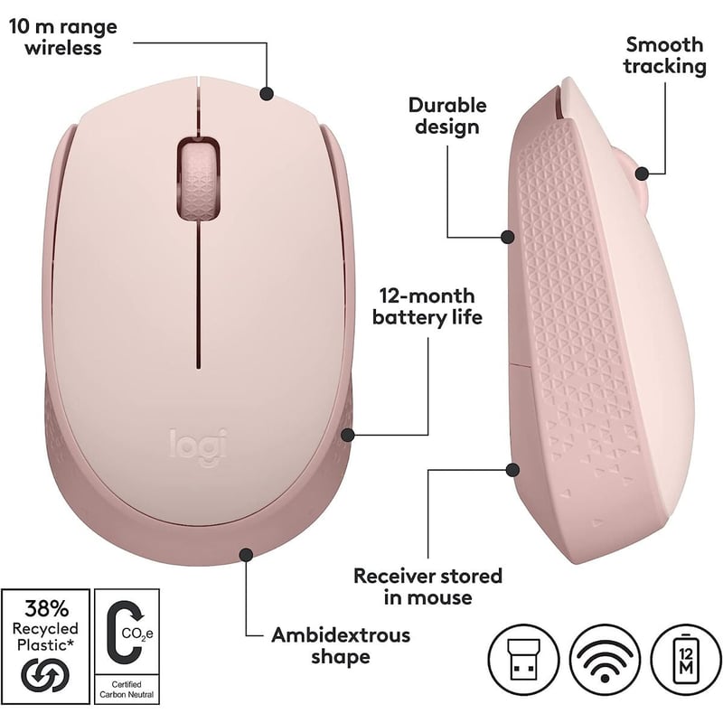 ماوس Logitech M171 1000 DPI لاسلكي أزرق - 55