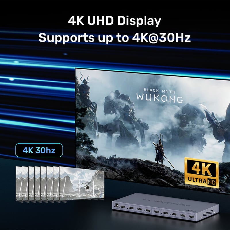 محول UNITEK HDMI 2.0 1-in-8-Out 4K@60Hz مع دعم HDR - 6