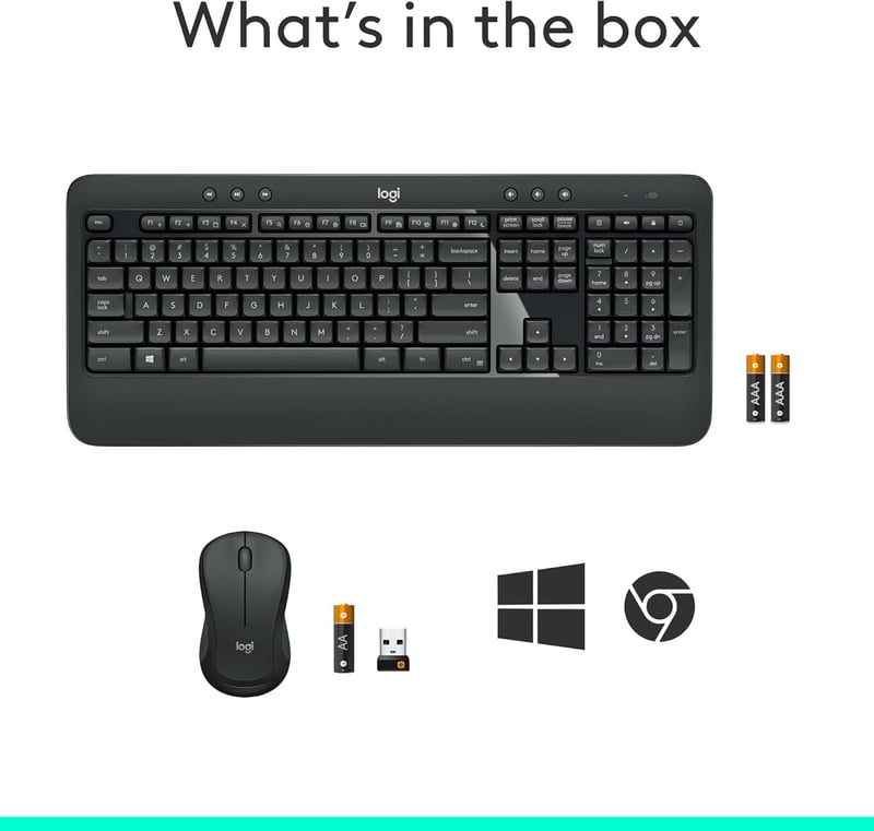 كيبورد Logitech MK540 Full-Size لاسلكي أسود - 10