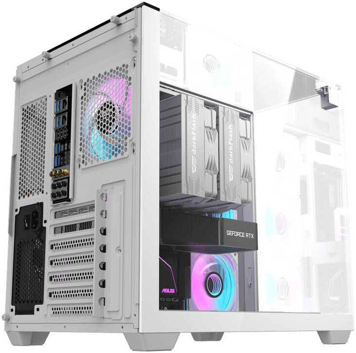 DarkFlash TH285 Mid-Tower ATX Case White Tempered Glass - 3