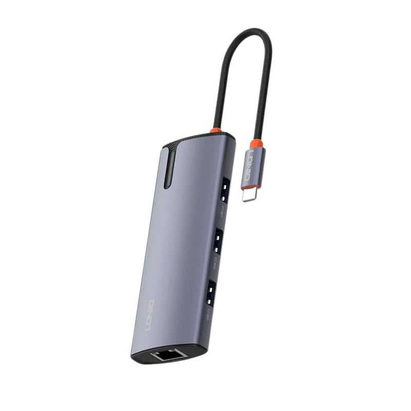 محول LDNIO DS-16U 6-Port USB 3.0 مع إيثرنت و 100W PD رمادي - 5