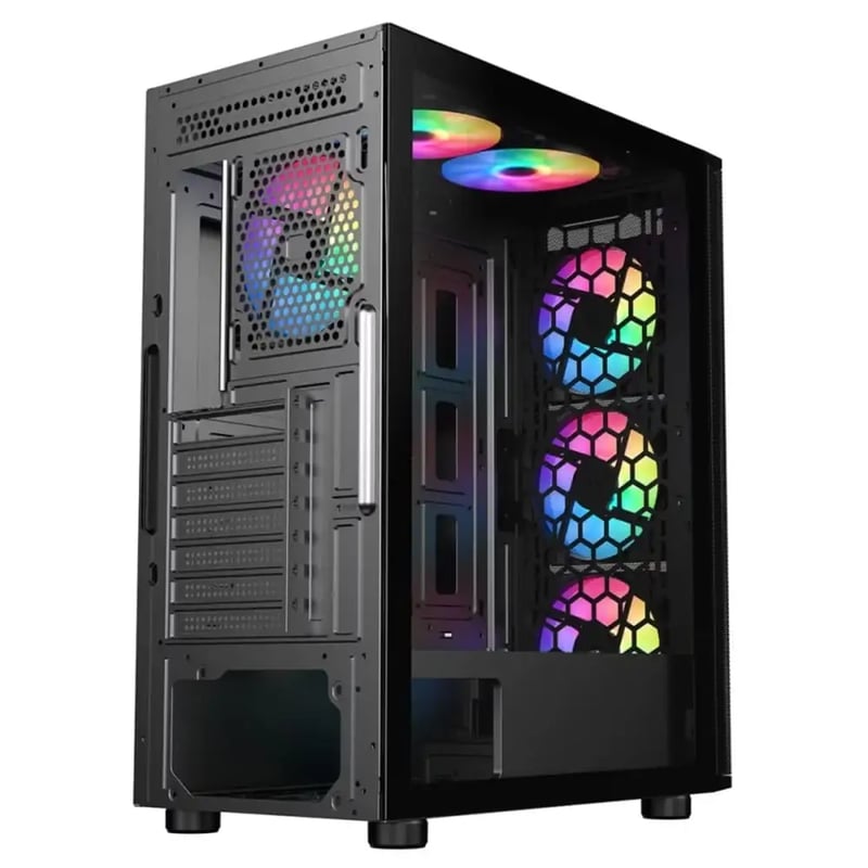 SAMA 3311B Mid-Tower ATX Case Black Tempered Glass - 2