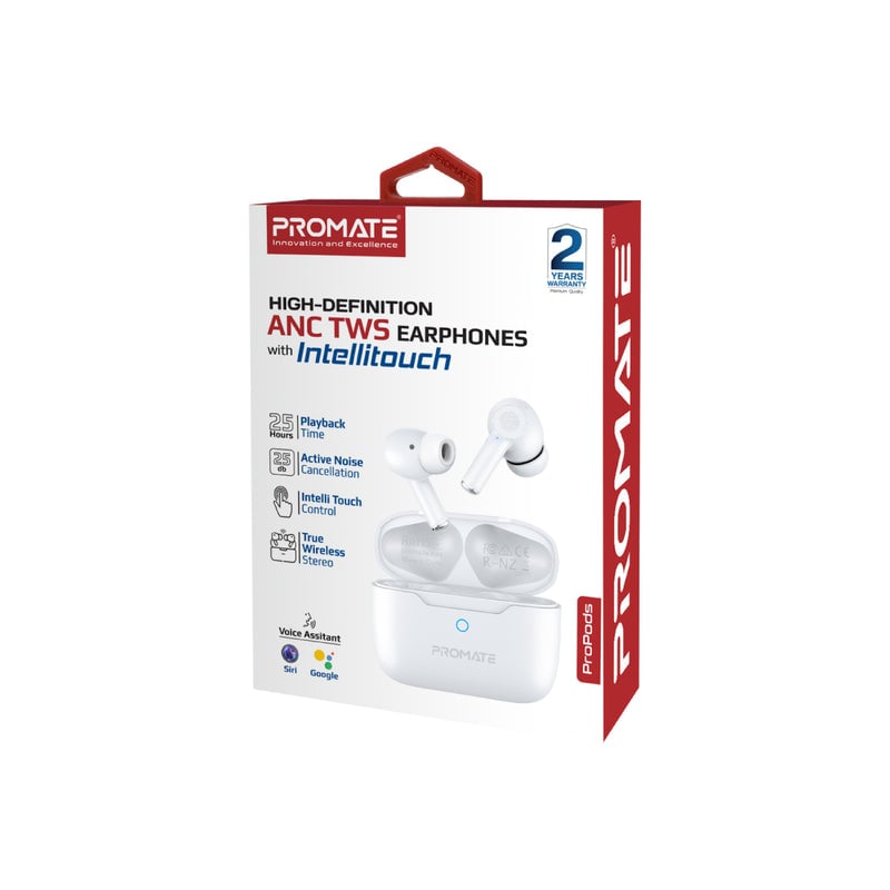 سماعات Promate ProPods TWS Bluetooth 5.3 ANC 5H Blue - 17