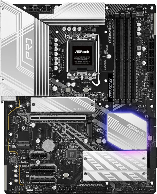 ASRock Z890 Pro RS WiFi LGA 1851 ATX Motherboard DDR5 PCIe 5.0 Thunderbolt 4 - 3