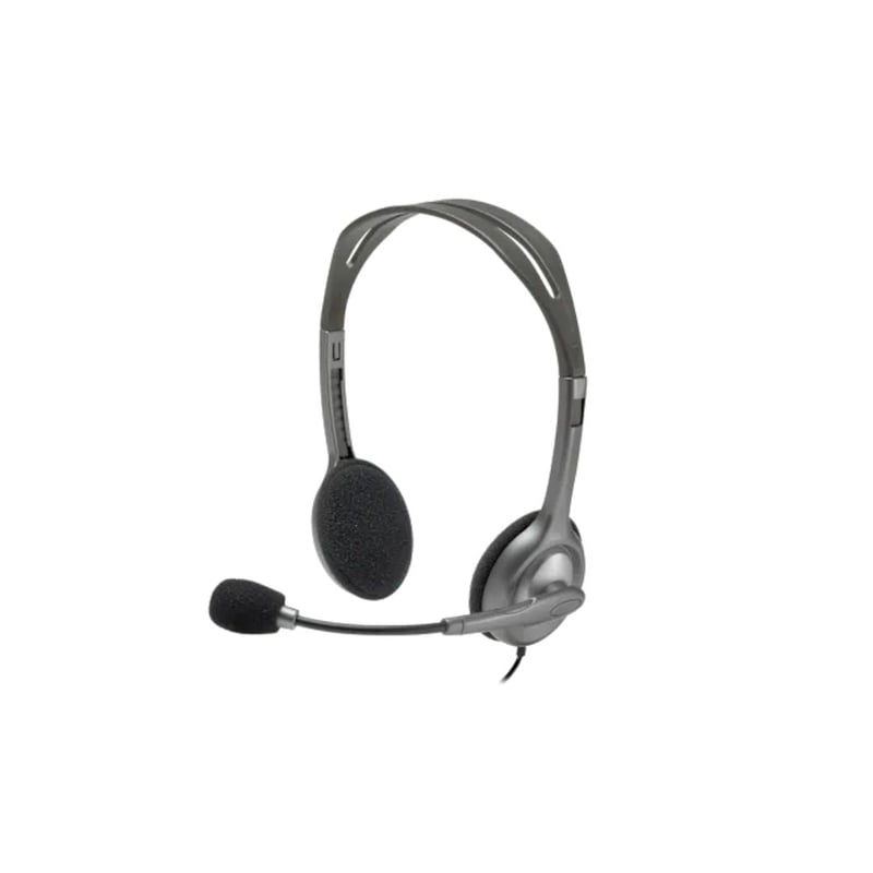 سماعات Logitech H110 سلكي 3.5mm مع مايك رمادي - 1
