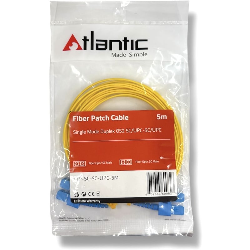 Atlantic Fiber Patch Cable LC to LC 5M Single Mode OS2 - 4