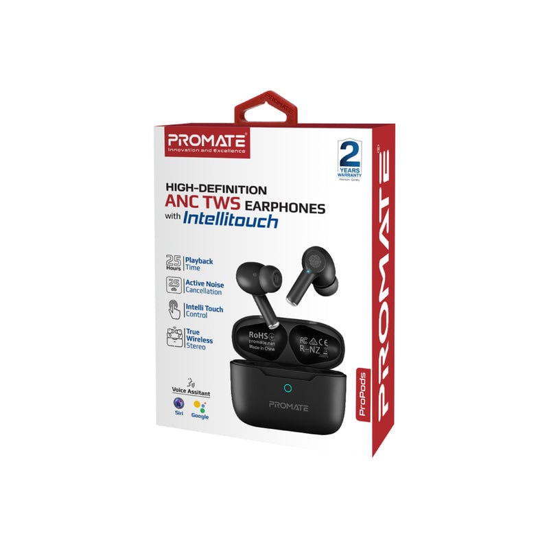 سماعات Promate ProPods TWS Bluetooth 5.3 ANC 5H Blue - 12
