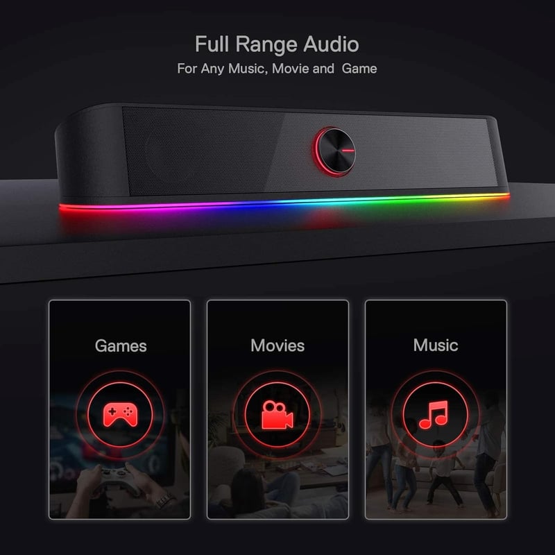سبيكر Redragon Adiemus GS560 2.0 4W RGB سلكي أسود - 9