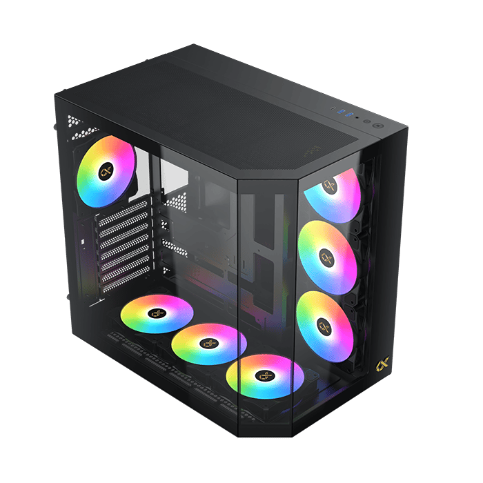 XIGMATEK Cubi ATX Case Black Tempered Glass Superior Airflow - 8