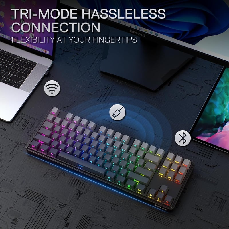 Redragon K707SP RGB Pro TKL Mechanical Keyboard Dual-Mode - 6