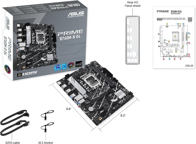 ASUS PRIME B760M-R D4 Intel LGA 1700 DDR4 Micro-ATX Motherboard - 6