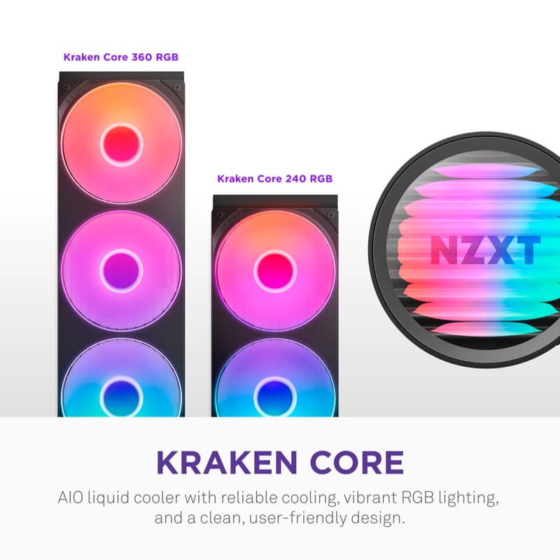 مبرد NZXT Kraken Core 240mm AIO سائل أسود - 9
