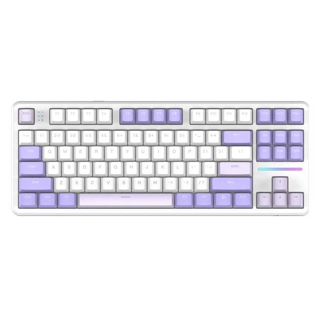 كيبورد Attack Shark X87 80% TKL ميكانيكي قابل للتبديل حرارياً Dual-Mode RGB Twilight Purple - 1