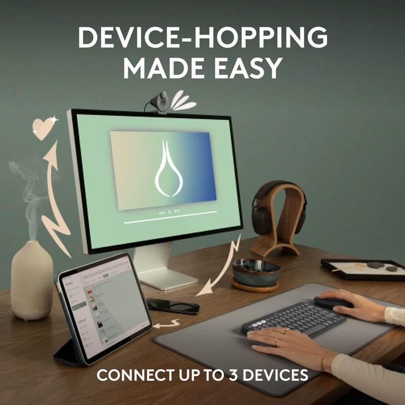 ماوس Logitech Pebble Mouse 2 M350s 4000 DPI لاسلكي رمادي - 12