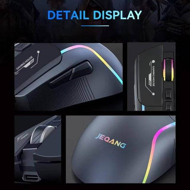ماوس Jeqang JW-D231 3600 DPI Dual-Mode RGB أزرق - 4