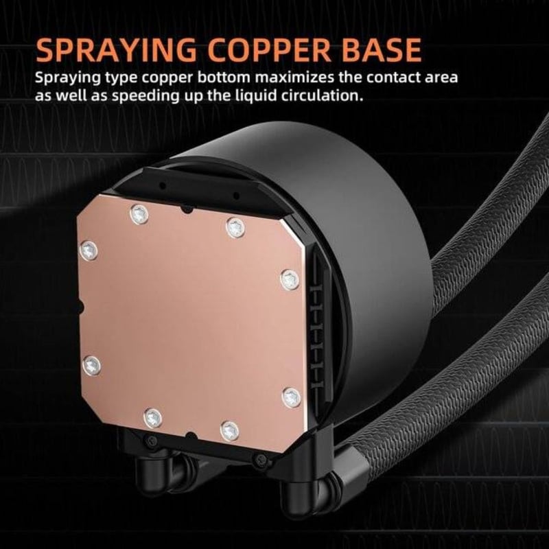 SAMA SM360 PRO AIO 360mm Liquid Cooler with 2.8-inch LCD Display Black - 3