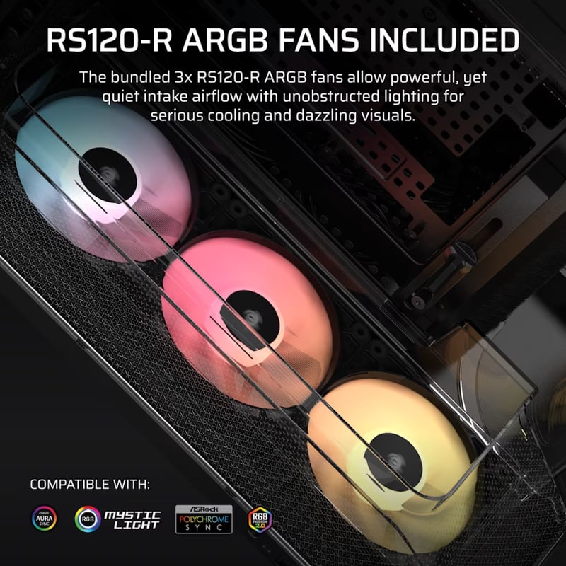 كيس Corsair 5400 RS-R Mid-Tower أسود زجاجي مقوّى ARGB - 7