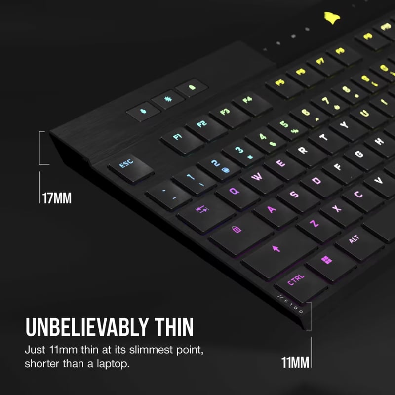 كيبورد Corsair K100 Air Full-Size Low-Profile Mechanical Wireless RGB - 2