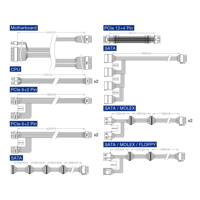 FSP Hydro G PRO ATX3.0, 1000W 80+ Gold, Full Modular, PCIe 5.0 - 4