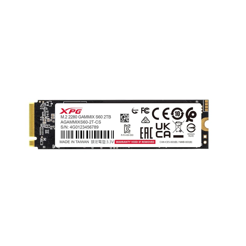 SSD ADATA GAMMIX S60 2TB NVMe M.2 PCIe Gen4 - 10