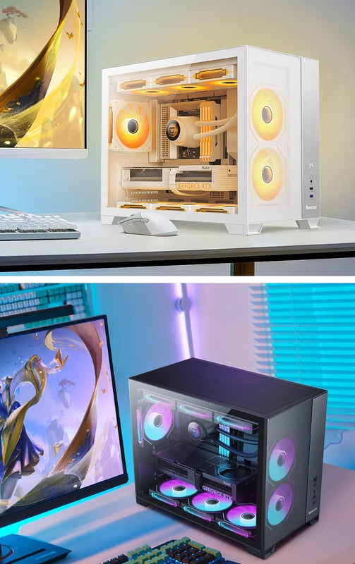 كيس Huntkey Mini Mid-Tower M-ATX أسود - 14