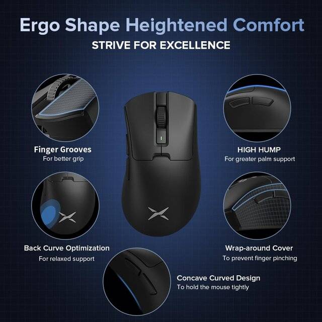 Delux M900 Mouse Wireless Ergonomic RGB Black - 2