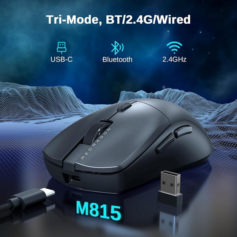 Redragon M815-Pro Gaming Mouse 26000 DPI Dual-Mode - 7