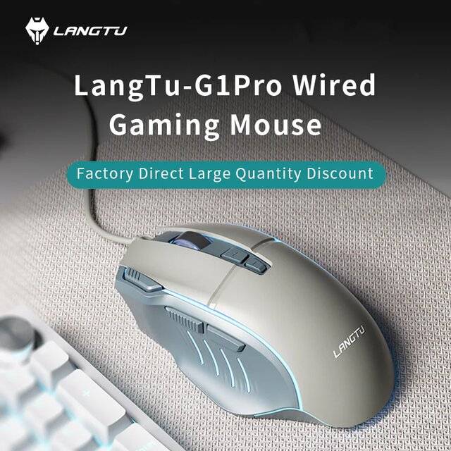 Langtu G1 Pro Gaming Mouse Wired 7200 DPI White - 2