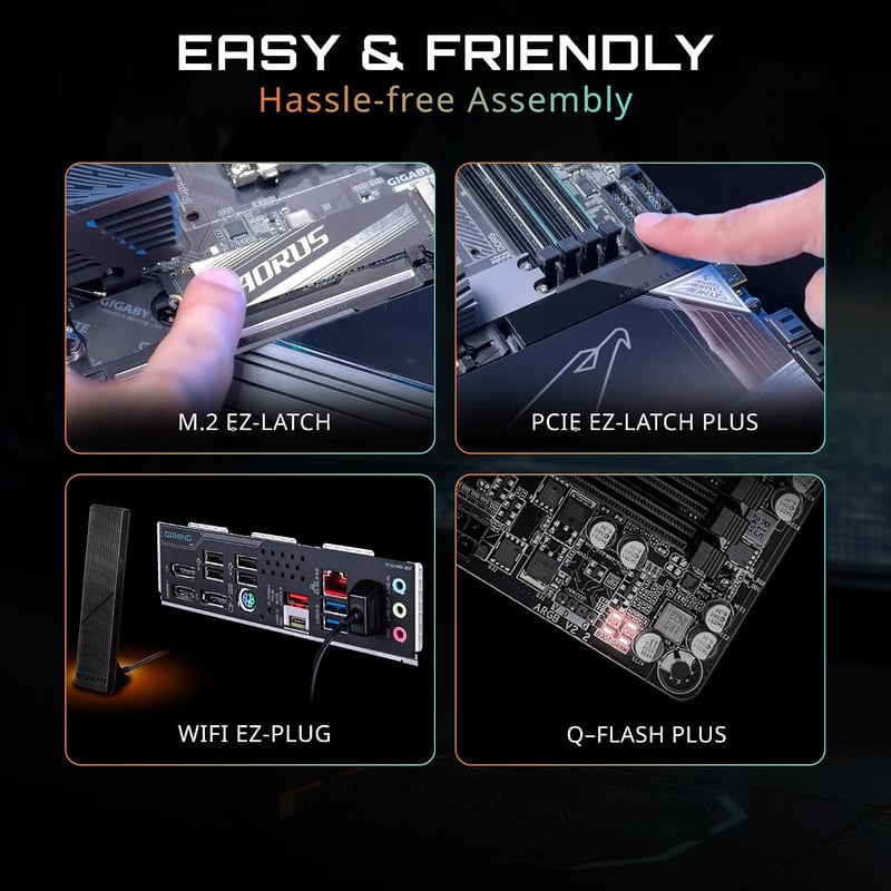 لوحة أم جيجابايت ألعاب GIGABYTE B850 GAMING WIFI6 بمقبس AMD AM5 ودعم ذاكرة DDR5 بحجم ATX - 9