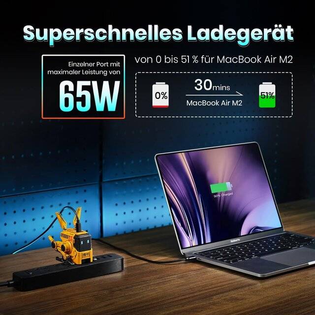 شاحن GravaStar Alpha65 65W GaN أصفر - 3