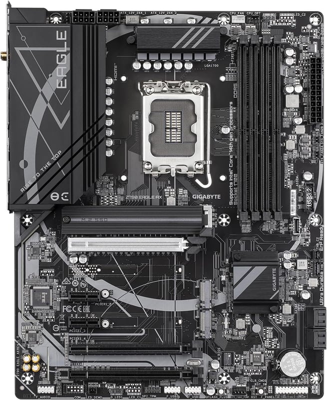 لوحة أم جيجابايت GIGABYTE Z790 EAGLE AX بمقبس LGA 1700 ودعم ذاكرة DDR5 بحجم ATX - 3
