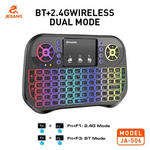 كيبورد Jeqang JA-506 ميني لاسلكي مع تاتش باد Bluetooth 2.4GHz - 3