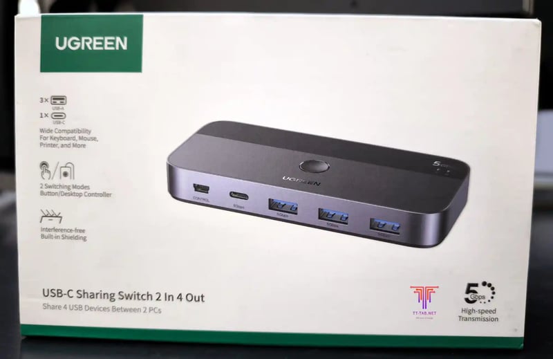 محول Ugreen 25098 2-in 4-out USB 3.0 USB-C أسود - 5