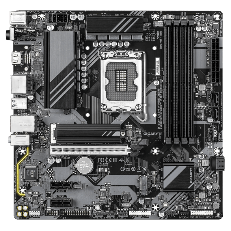 لوحة أم Gigabyte B760M DS3H Intel B760 LGA1700 Micro-ATX DDR5 - 4