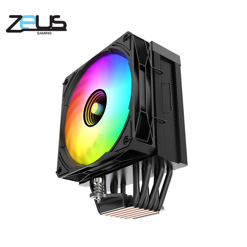 مبرد Zeus ZC-600 Air Freeze LCD 120mm 220W TDP ARGB أسود - 2