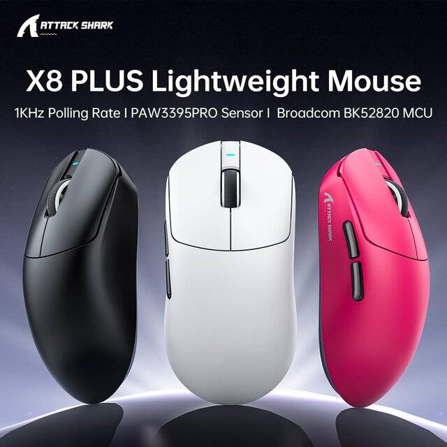 ماوس Attack Shark X8 Plus 40000 DPI لاسلكي أسود - 4