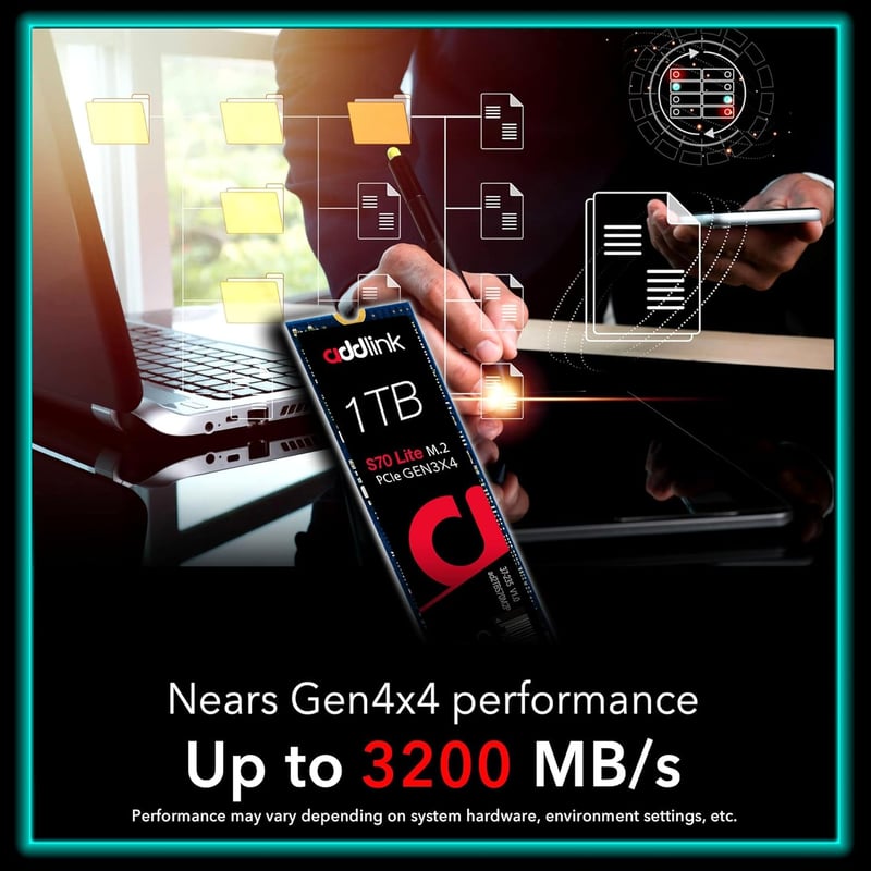 SSD Addlink S70 1TB NVMe M.2 PCIe Gen3x4 - 6