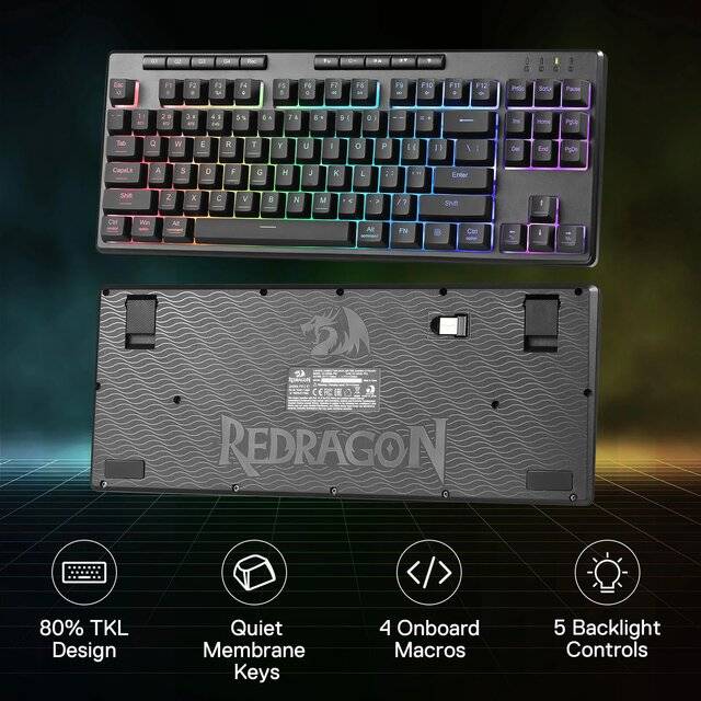 كيبورد Redragon Shiva Pro 87-K516 TKL غشاء لاسلكي RGB - 3