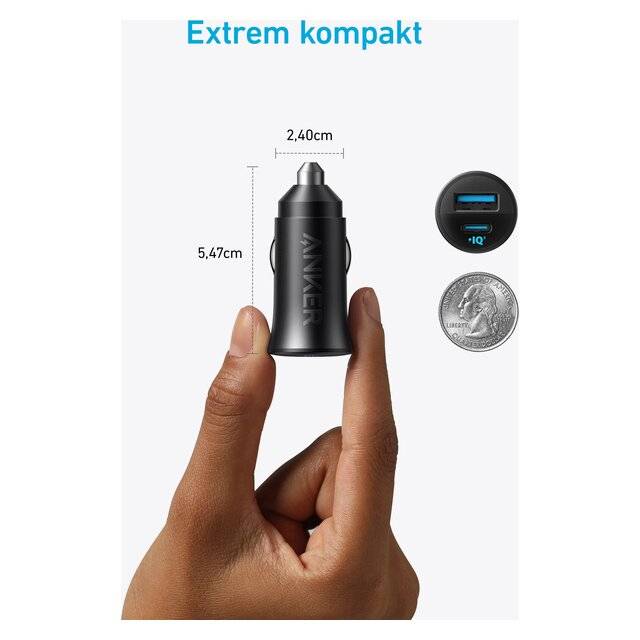 شاحن Anker PowerDrive III Duo 30W USB-C للسيارة - 4