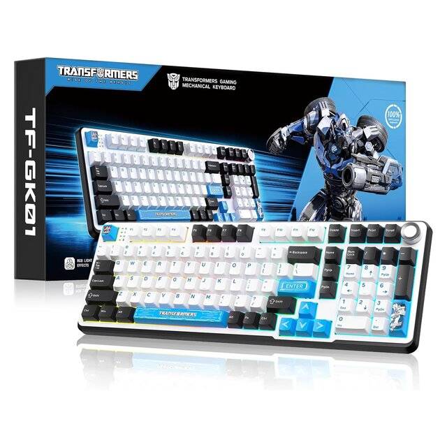 كيبورد Transformers Mirage Full-Size Mechanical Hot-Swappable Dual-Mode RGB White - 1