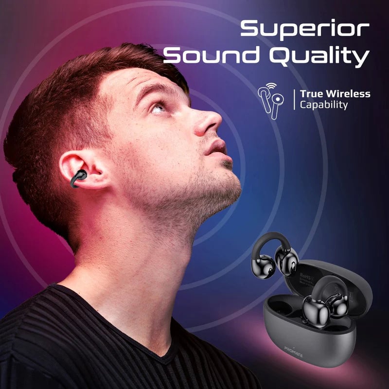 سماعات Promate AirClip AudioFit TWS بلوتوث 5.4 بنفسجي - 10