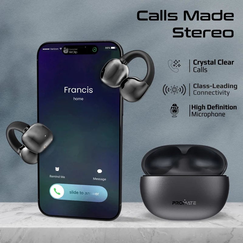 سماعات Promate AirClip AudioFit TWS بلوتوث 5.4 بنفسجي - 15