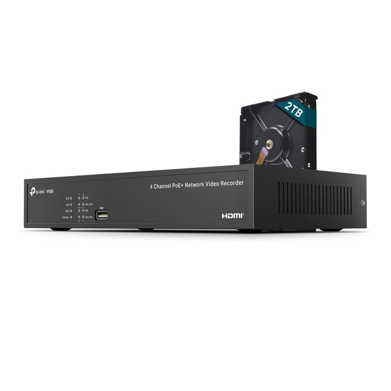 مسجل فيديو شبكي TP-Link VIGI NVR1004H-4P بـ 4 قنوات PoE+ - 3