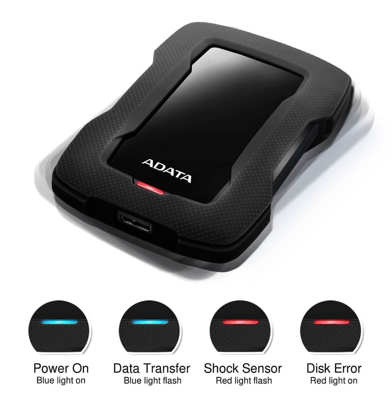 ADATA HD330 1TB USB 3.2 External HDD Black - 2