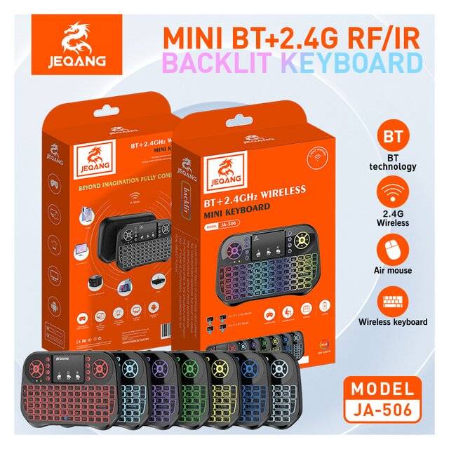 كيبورد Jeqang JA-506 ميني لاسلكي مع تاتش باد Bluetooth 2.4GHz - 4