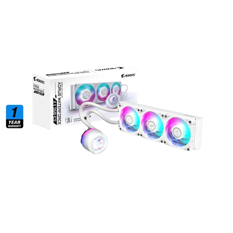 Gigabyte AORUS WATERFORCE X II 360 ICE AIO Liquid Cooler White - 8