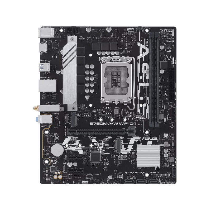 ASUS B760M-AYW WIFI D4 LGA 1700 Micro-ATX Motherboard DDR4 Wi-Fi 6 - 2